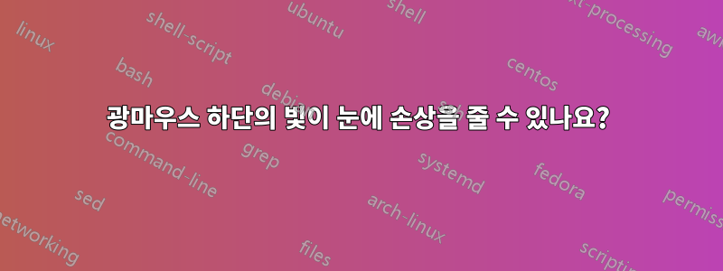 광마우스 하단의 빛이 눈에 손상을 줄 수 있나요?