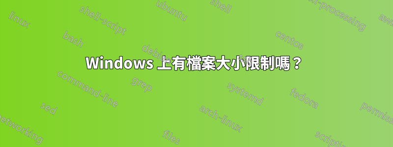 Windows 上有檔案大小限制嗎？