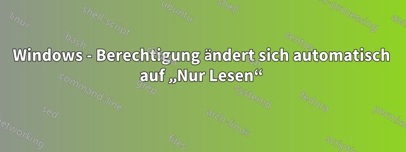 Windows - Berechtigung ändert sich automatisch auf „Nur Lesen“