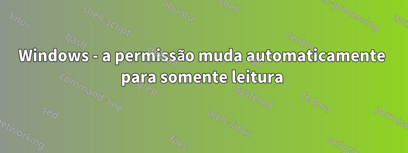 Windows - a permissão muda automaticamente para somente leitura