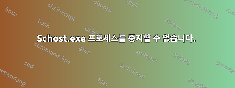 Schost.exe 프로세스를 중지할 수 없습니다.
