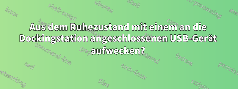 Aus dem Ruhezustand mit einem an die Dockingstation angeschlossenen USB-Gerät aufwecken?