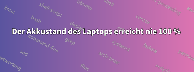 Der Akkustand des Laptops erreicht nie 100 %