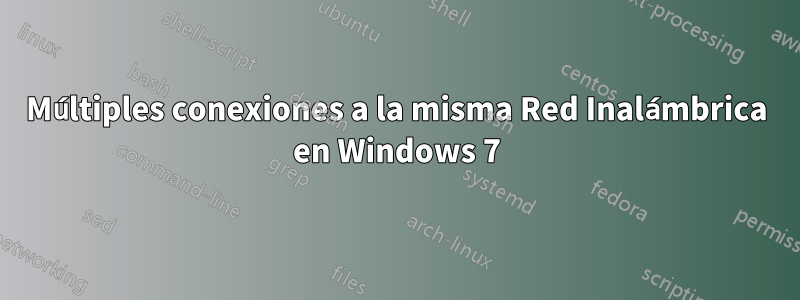 Múltiples conexiones a la misma Red Inalámbrica en Windows 7