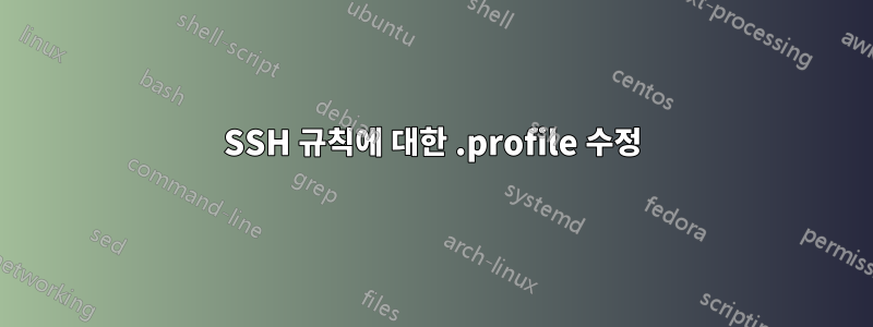 SSH 규칙에 대한 .profile 수정