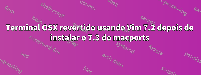 Terminal OSX revertido usando Vim 7.2 depois de instalar o 7.3 do macports