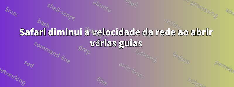 Safari diminui a velocidade da rede ao abrir várias guias