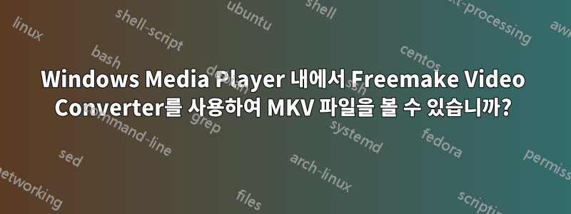 Windows Media Player 내에서 Freemake Video Converter를 사용하여 MKV 파일을 볼 수 있습니까?