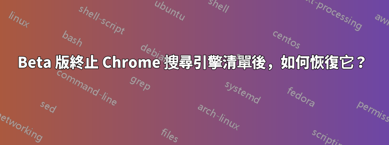 Beta 版終止 Chrome 搜尋引擎清單後，如何恢復它？