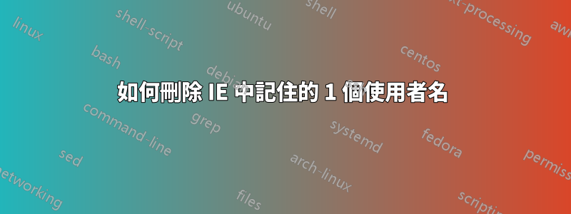 如何刪除 IE 中記住的 1 個使用者名