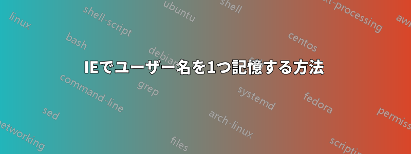 IEでユーザー名を1つ記憶する方法