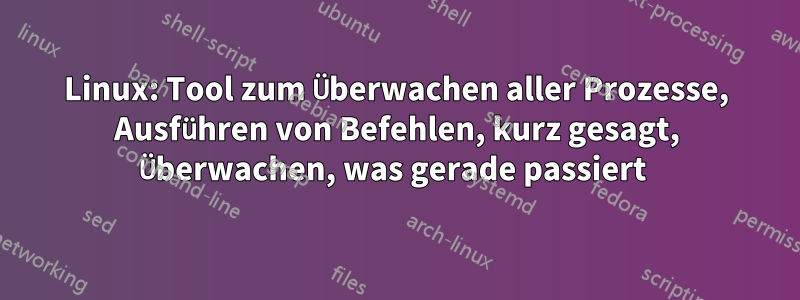 Linux: Tool zum Überwachen aller Prozesse, Ausführen von Befehlen, kurz gesagt, Überwachen, was gerade passiert 