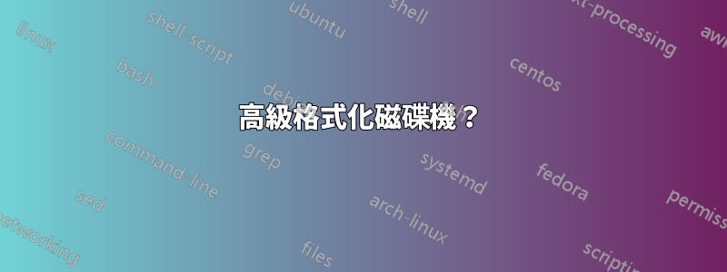 高級格式化磁碟機？