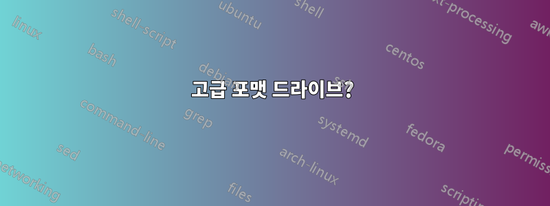 고급 포맷 드라이브?