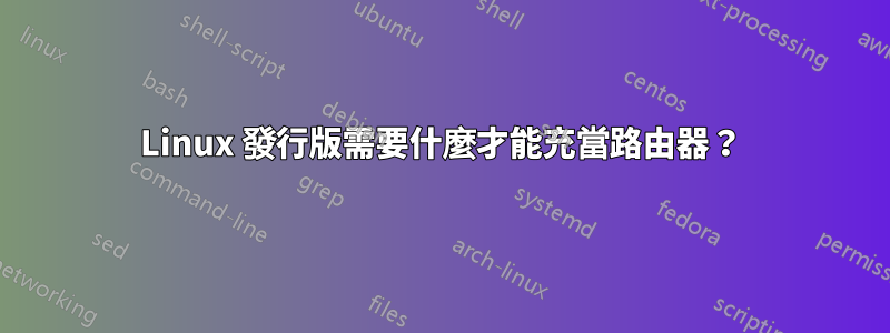 Linux 發行版需要什麼才能充當路由器？