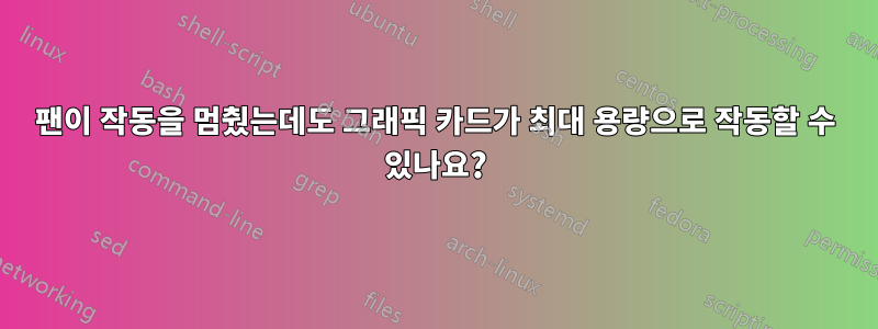 팬이 작동을 멈췄는데도 그래픽 카드가 최대 용량으로 작동할 수 있나요?