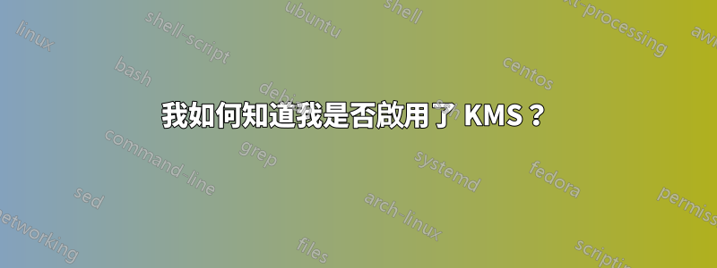 我如何知道我是否啟用了 KMS？