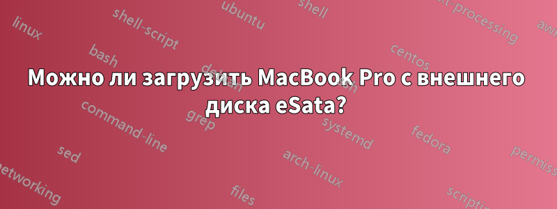 Можно ли загрузить MacBook Pro с внешнего диска eSata?