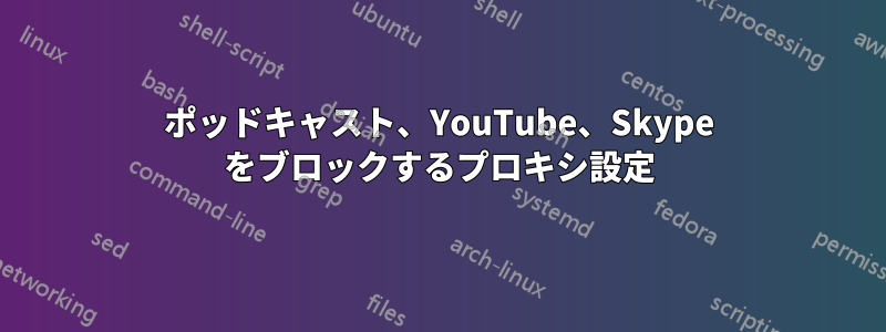 ポッドキャスト、YouTube、Skype をブロックするプロキシ設定