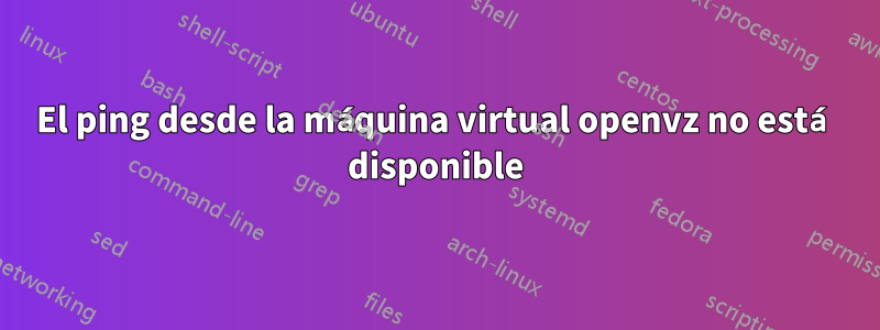 El ping desde la máquina virtual openvz no está disponible