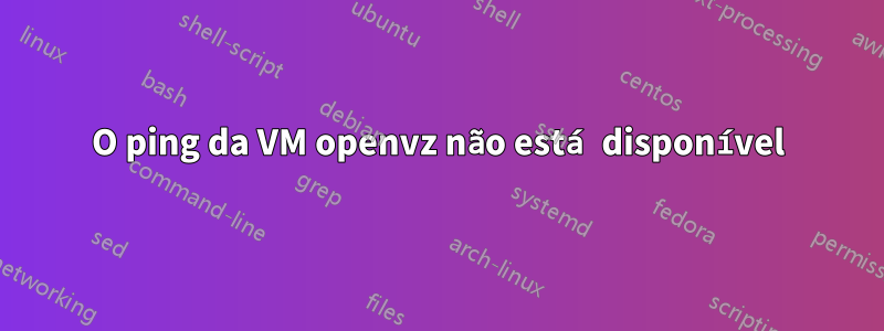 O ping da VM openvz não está disponível