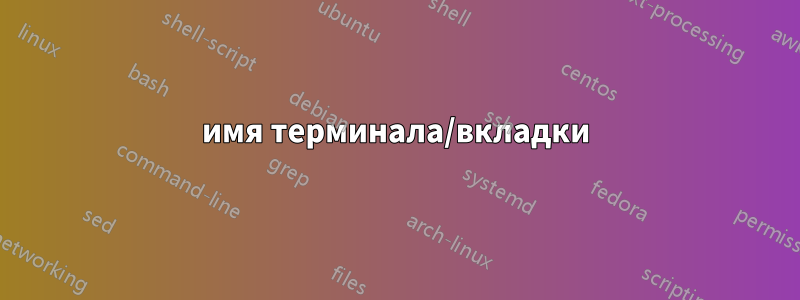 имя терминала/вкладки