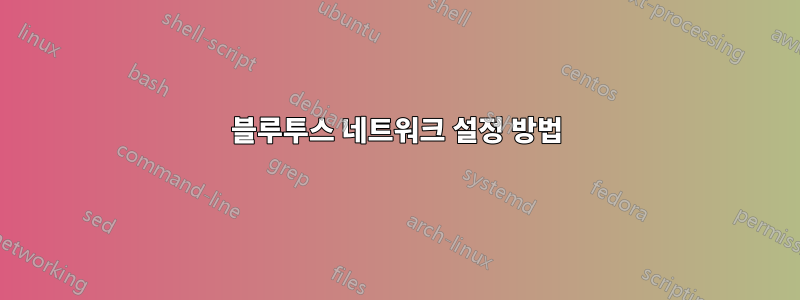 블루투스 네트워크 설정 방법