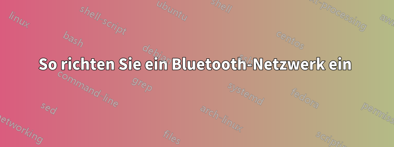 So richten Sie ein Bluetooth-Netzwerk ein