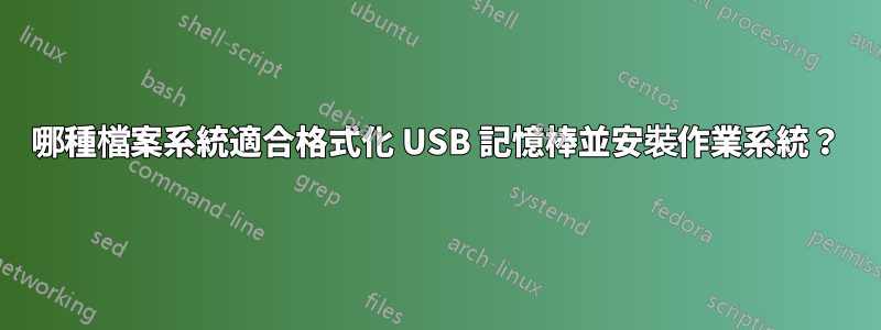 哪種檔案系統適合格式化 USB 記憶棒並安裝作業系統？