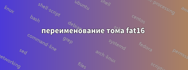 переименование тома fat16