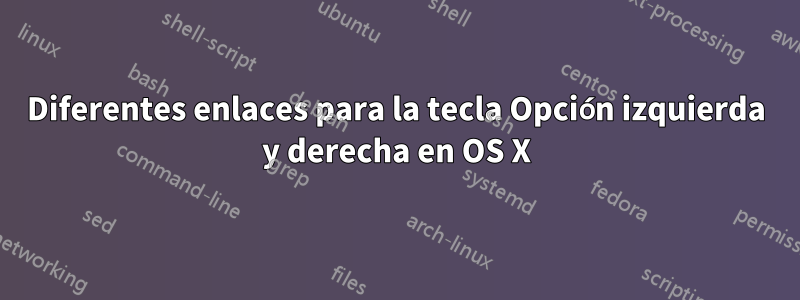 Diferentes enlaces para la tecla Opción izquierda y derecha en OS X