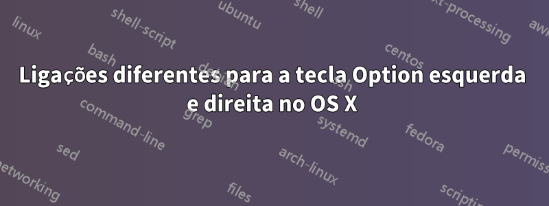 Ligações diferentes para a tecla Option esquerda e direita no OS X