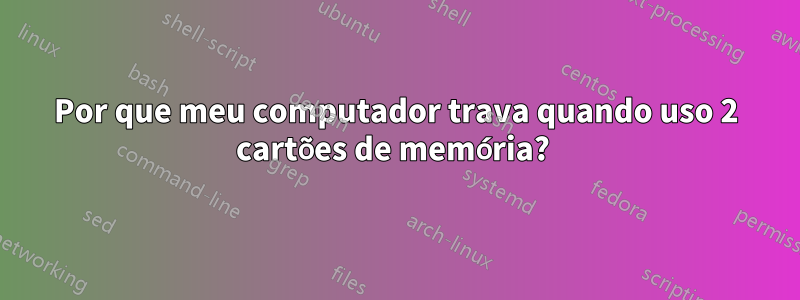 Por que meu computador trava quando uso 2 cartões de memória? 