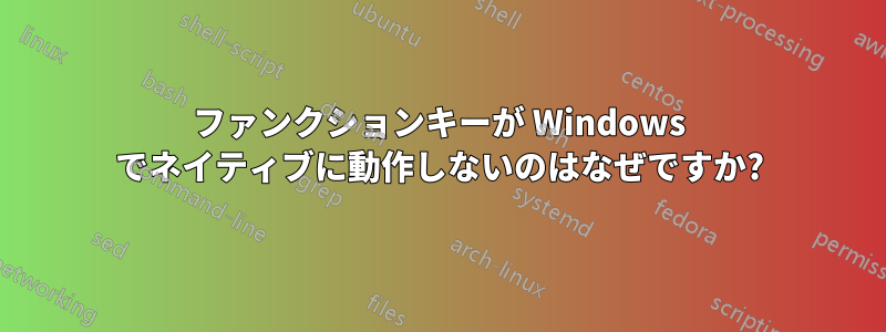 ファンクションキーが Windows でネイティブに動作しないのはなぜですか?