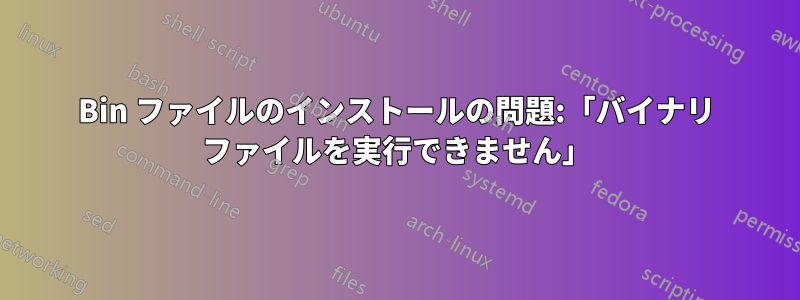 Bin ファイルのインストールの問題:「バイナリ ファイルを実行できません」