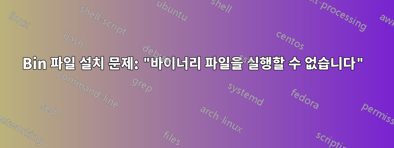 Bin 파일 설치 문제: "바이너리 파일을 실행할 수 없습니다"