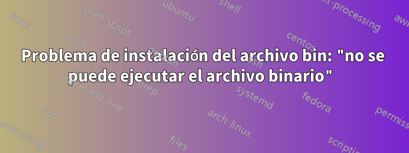 Problema de instalación del archivo bin: "no se puede ejecutar el archivo binario"