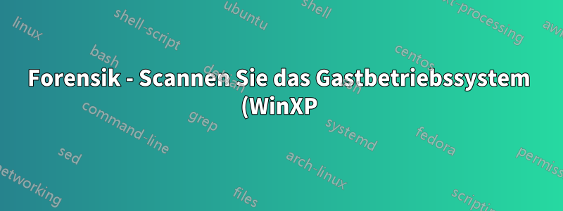 Forensik - Scannen Sie das Gastbetriebssystem (WinXP) und die Dateien des Hostbetriebssystems (Win7 64) mit VMWare Player oder VirtualBox