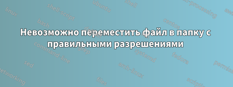 Невозможно переместить файл в папку с правильными разрешениями