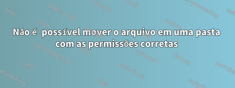 Não é possível mover o arquivo em uma pasta com as permissões corretas