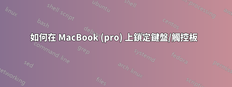 如何在 MacBook (pro) 上鎖定鍵盤/觸控板 