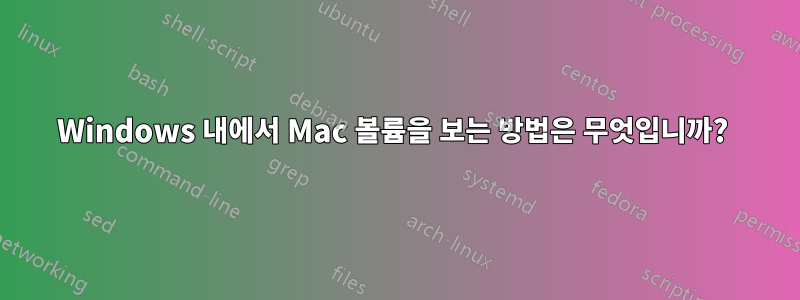 Windows 내에서 Mac 볼륨을 보는 방법은 무엇입니까? 