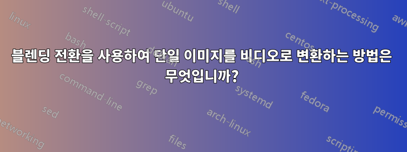 블렌딩 전환을 사용하여 단일 이미지를 비디오로 변환하는 방법은 무엇입니까?