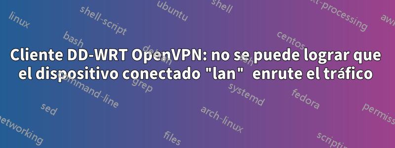 Cliente DD-WRT OpenVPN: no se puede lograr que el dispositivo conectado "lan" enrute el tráfico