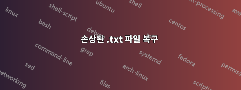 손상된 .txt 파일 복구