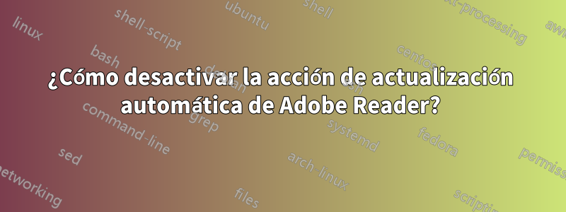 ¿Cómo desactivar la acción de actualización automática de Adobe Reader?