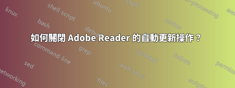 如何關閉 Adob​​e Reader 的自動更新操作？