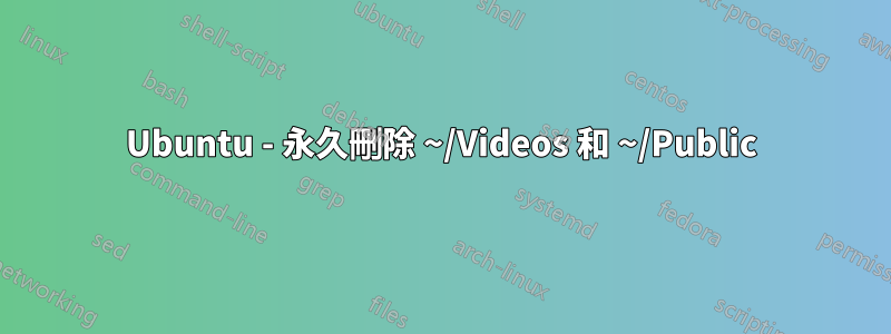 Ubuntu - 永久刪除 ~/Videos 和 ~/Public