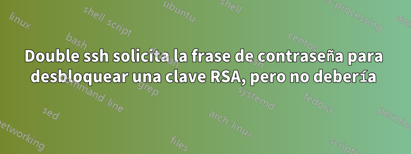 Double ssh solicita la frase de contraseña para desbloquear una clave RSA, pero no debería