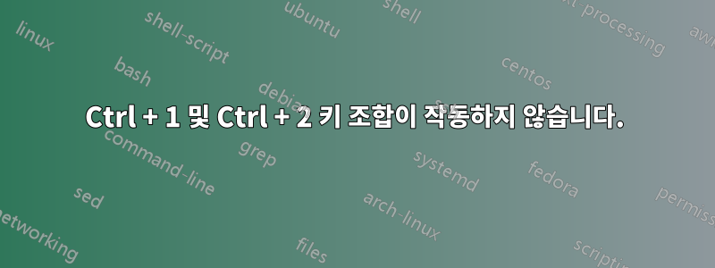 Ctrl + 1 및 Ctrl + 2 키 조합이 작동하지 않습니다.